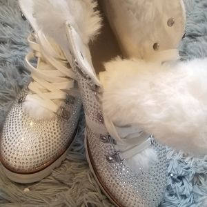 Jessica Simpson Rhinestone Embellished Bootie (White)